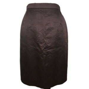 Giorgio Armani Collezioni Floral Jaquard Pencil Skirt Italy Brown Knee Length 6